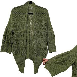Womens Open Knit Cardigan OS Herbalist Goblincore Swamp Witch Forest Fairy Boho